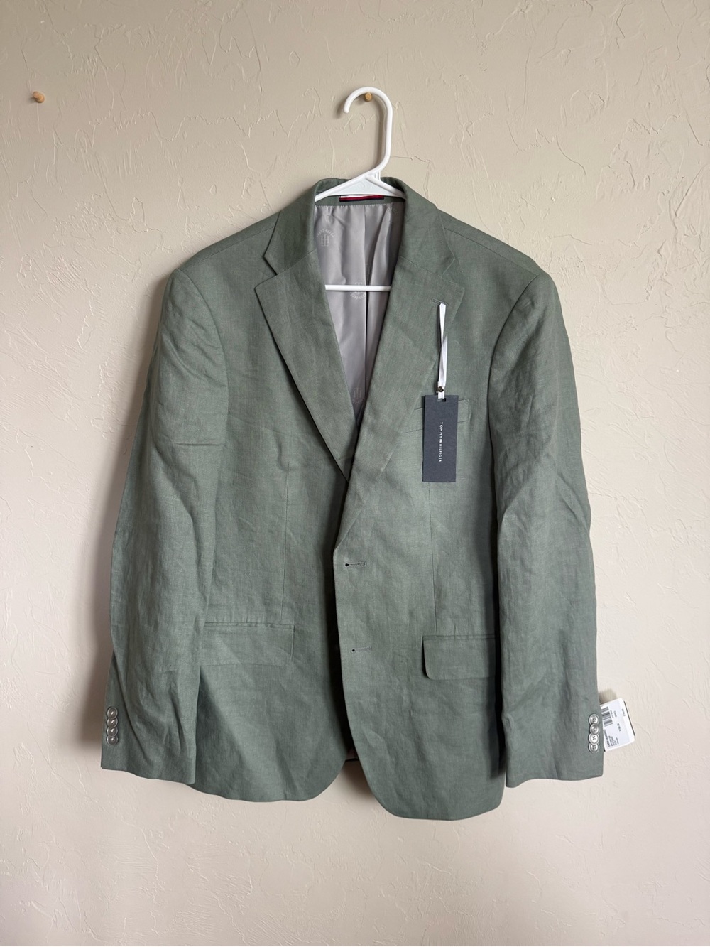 Men's Olive Green Linen Blend Blazer